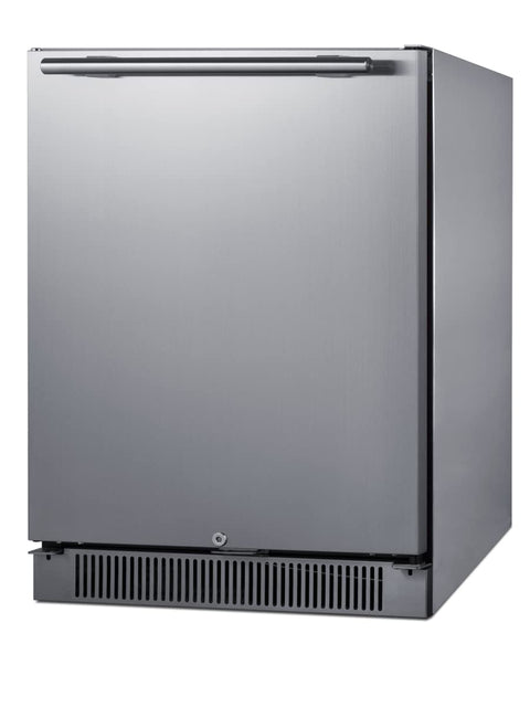 Summit 24” Refrigerator, Built-in, Outdoor Refrigerator, 4.6 cu.ft. Capacity, Stainless Steel- SPR623OSCSS