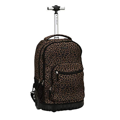 Rockland Single Handle Rolling Backpack, Leopard, 19-Inch (R02-LEOPARD)