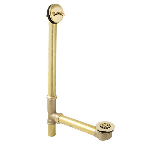 Kingston Brass DTL1202 25-Inch Trip Lever Waste and Overflow with Grid, 20 Gauge, Polished Brass