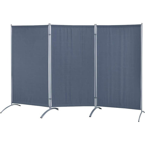 Oakestry Galaxy 3-Panel Indoor Room Divider Extra-Wide Freestanding Privacy Screen Foldable Partition Wall Space-Saving Decorative Panel for Home, Office, Bedroom & Living Room, Gray