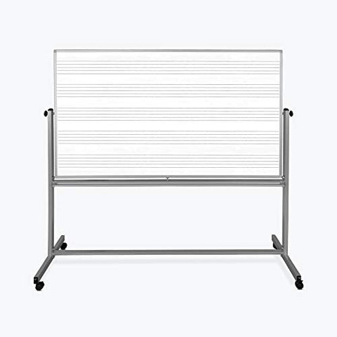72 in.W x 48 in.H Mobile Double Sided Music Whiteboard - White