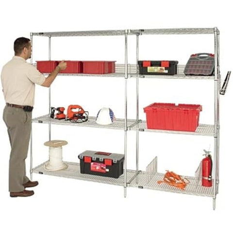 Quantum Storage Systems AD54-3672C Add-On Kit for 54" High 4-Tier Wire Shelving Unit, Chrome Finish, 36" Width x 72" Length x 54" Height