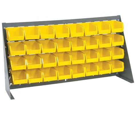 Quantum Storage Systems QBR-3619-220-32YL Ultra Bin Complete Bench Rack Package with 32 Ultra Bins, 36" x 8" x 19" , Yellow