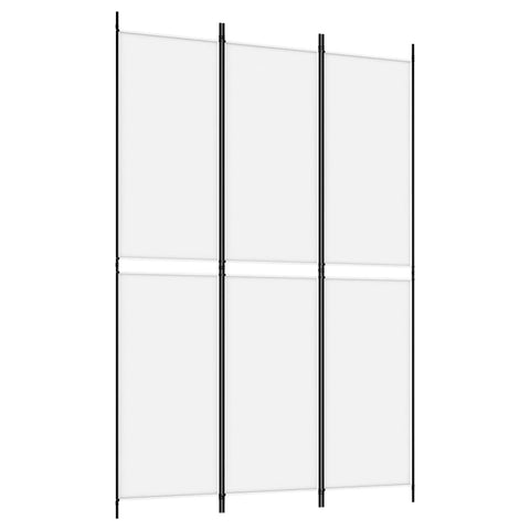 vidaXL Modern Room Divider with Three White Fabric Panels - Durable Iron Construction - Versatile Usage and Easy Setup - 59.1"x86.6" Size