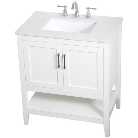 30 Inch Single Bathroom Vanity in White, 714647