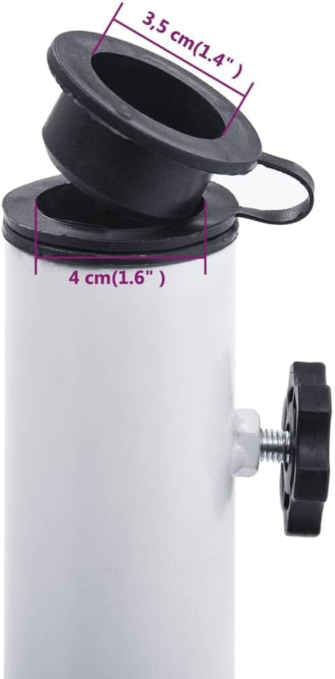 vidaXL Durable Cast Iron Umbrella Base in White