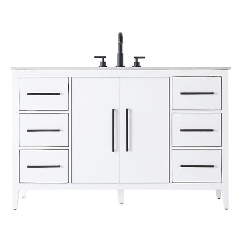Elegant Kitchen and Bath 54" Single Bathroom Vanity in White