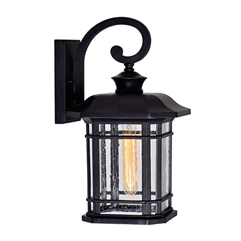 CWI Lighting Blackburn 1 Light Metal Outdoor Wall Lantern in Black