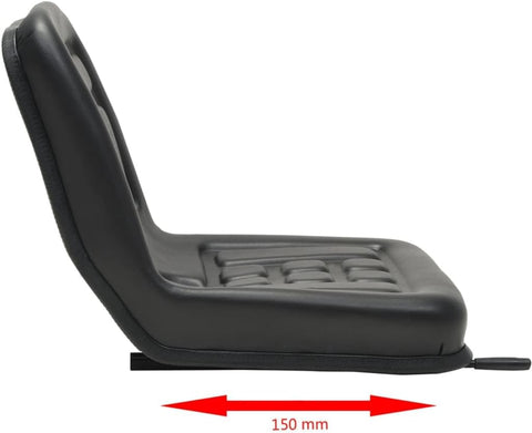 vidaXL Universal Tractor Seat - Black, Steel Frame, PVC Upholstery - Comfort, Adjustable Positioning, Drain Hole, Durable & Easy to Install - Fits Most Tractor Models.