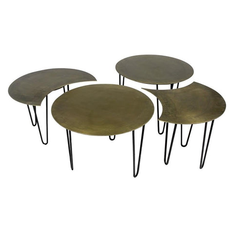 Moti Set of 4 - Sheridan Hudson Cast Iron Cocktail Tables in Gold