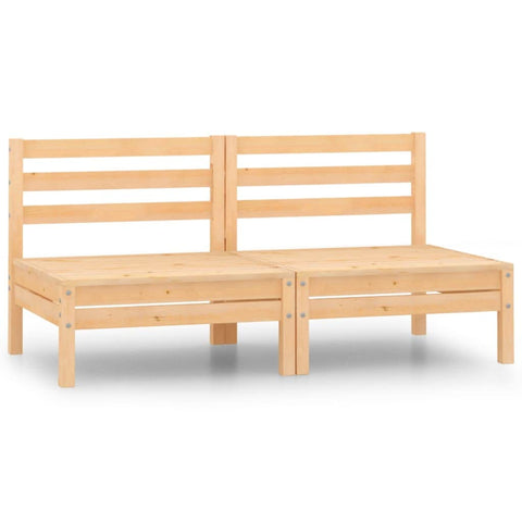 vidaXL Garden 2 Seater Sofa Solid Pinewood Rustic Design Modular Outdoor Seating Comfortable Balconies Patios Furniture Wooden Patio Sectional
