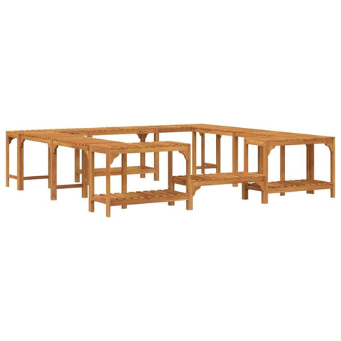 vidaXL Square Outdoor Hot Tub Enclosure Brown 230 x 230 cm, Trendy Square, Sturdy Hardwood Hot Tub Cover, Cozy Outdoor Spa Surround, Your Backyard Chill Zone