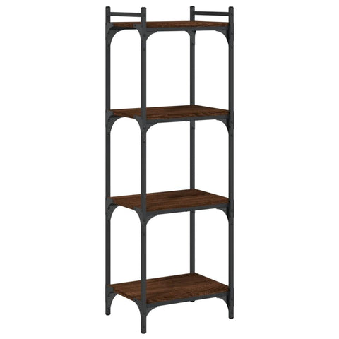 vidaXL Bookcase 4-Tier, Bookshelf Display Cabinet, Storage Book Cabinet for Office Living Room, Industrial Style, Brown Oak Engineered Wood
