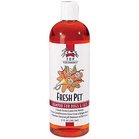 Top Performance Fresh Pet Shampoo Prevents Mats and Tangles – Matches Natural pH Balance of Pet’s Coat and Skin, 17 Oz.