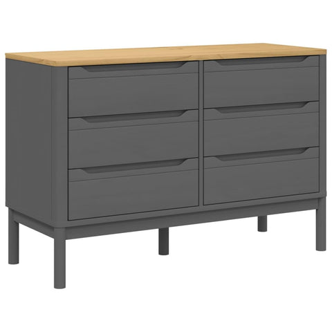 vidaXL Chest of Drawers, File Cabinet with Storage, Drawer Chest for Hallway Bedroom, Sideboard Cabinet, Modern Style, Gray Solid Wood Pine