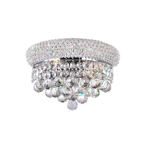 CWI Lighting Crystal 12" Chrome Wall Light for Entryways Bedrooms Dining Rooms Bathrooms, 2-Light with E12 Bulb Base