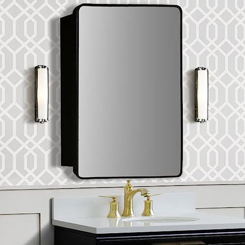 Bellaterra Home 8821-MC-BL Rectangular Metal Frame Medicine Cabinet Matte Black