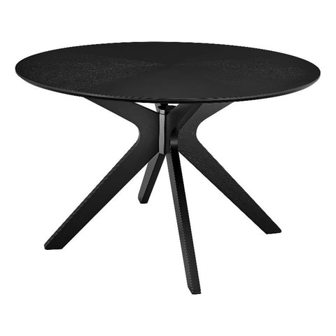 Modway Crossroads 47" Round Wood Dining Table in Black