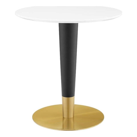 Modway EEI-5116-GLD-WHI Zinque 28" Dining Table, Gold White