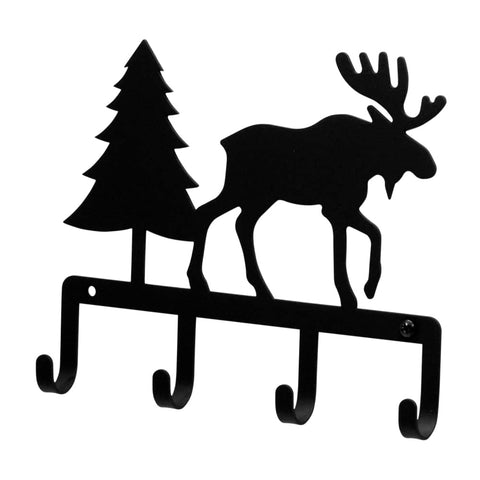 Village Wrought Iron Moose & Pine Key Holder Key Hooks