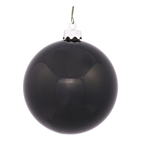 Vickerman Shatterproof Jet Shiny Ball Ornaments, 32 per Box, 3", Black