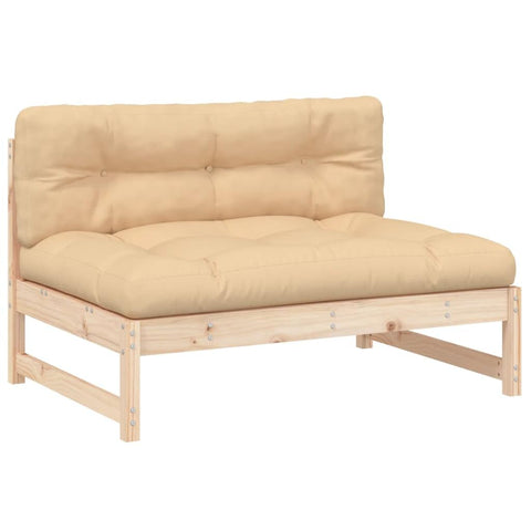 vidaXL Middle Sofa, Outdoor Seating Patio Furniture, Loveseat Sectional Sofa Couch for Balcony Garden Porch Backyard, Solid Wood Pine