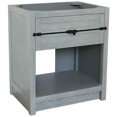 Bellaterra Home Plantation 30" Modern Solid Wood Vanity in Gray Ash (Cabinet Only)