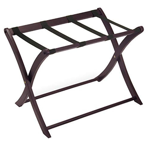 Winsome Scarlett Luggage Rack, for Guest Room, Foldable, No Assembly, Espresso