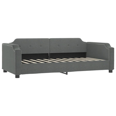 vidaXL Dark Grey Day Bed Without Mattress Sofa Twin Size Modern Design Convertible Indoor Use Beds Daybed Guest Sleeper Couch Comfortable Comfy