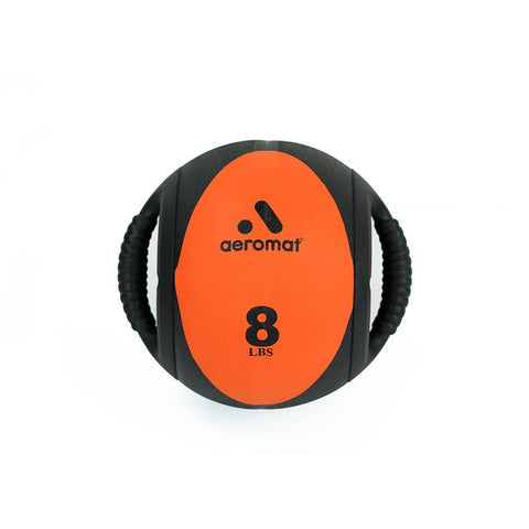 Aeromat Dual Grip Power Medicine Ball, 9cm/8-Pound,Black/Orange