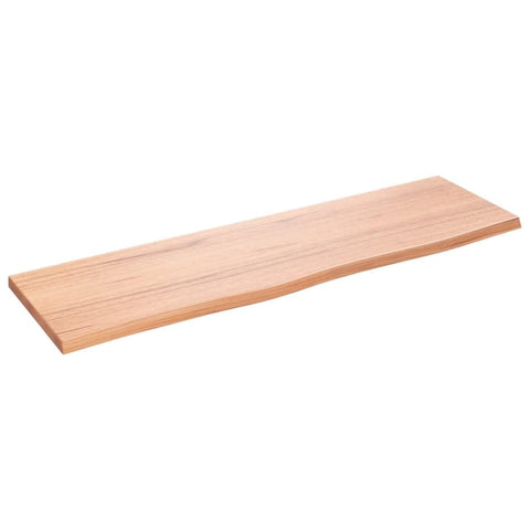 vidaXL ic Wall Shelf – Solid Oak Wood, Treated Surface, Handmade Live Edge, Versatile Applications, Light Brown Color