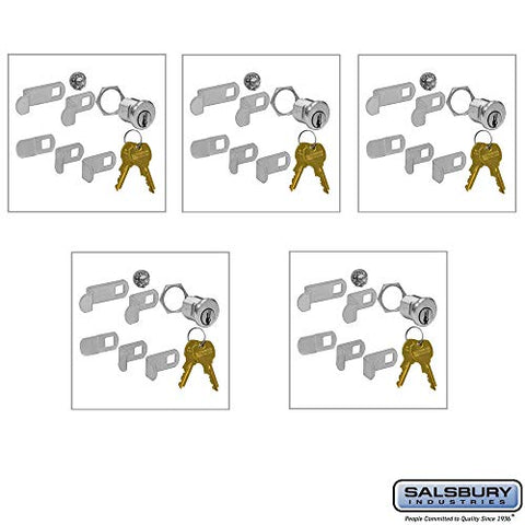 Universal Locks for 4B Plus Horizontal and Vertical Style Mailbox Door with 2 Keys Per Lock - 5 Pack