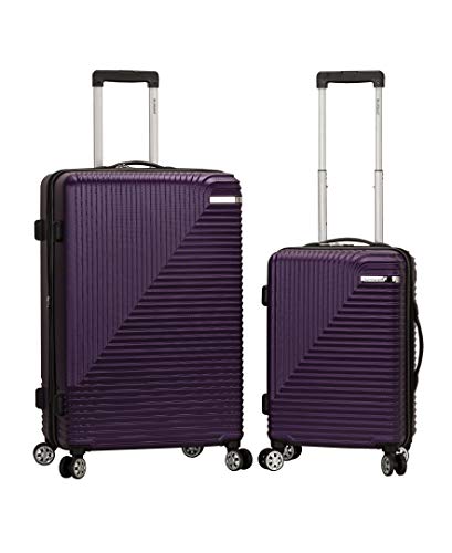 Rockland Star Trail Hardside Spinner Wheel Luggage, Black, Carry-On 20-Inch