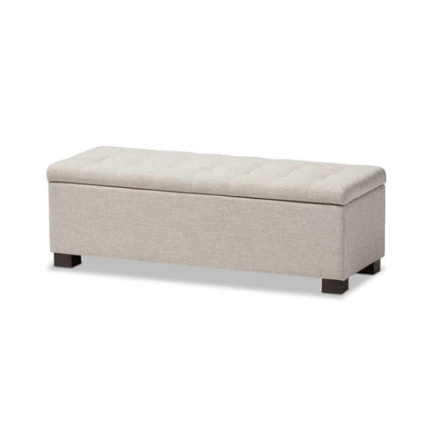 Baxton Studio Roanoke Storage Bench in Beige