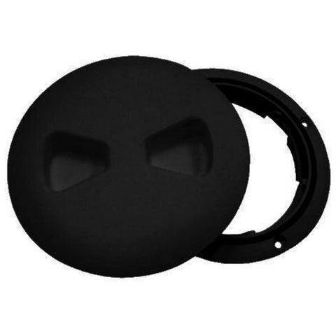 TH Marine 6" Low Profile Screw Out Textured Deck Plate w/Molded Gasket- Black,DPSLP-6-1-DP