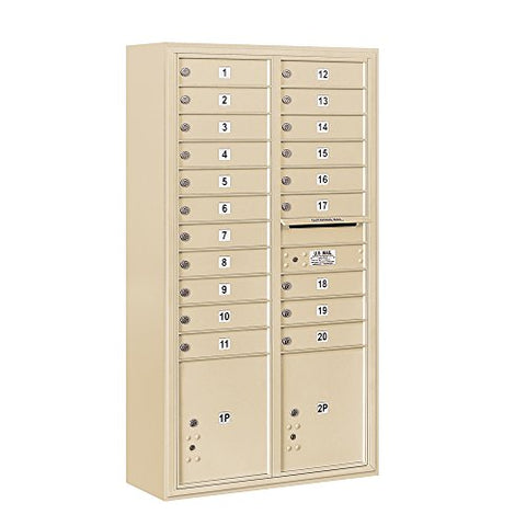 Salsbury Industries 3816D-20SFP Surface Mounted Horizontal 4C Mailbox, Sandstone