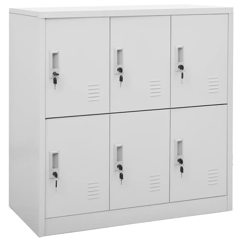 vidaXL Steel Locker Cabinet with Ample Storage Space - Secure and Durable with Modern Design for Schools, Offices and Home, Light Gray, 35.4"x17.7"x36.4"