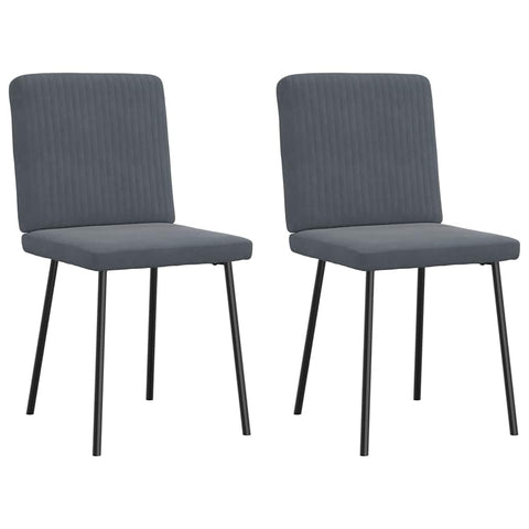 vidaXL - Dining Chairs Set/2 - Dark Gray Velvet Seating - Modern Style Kitchen/Living Room/Guest Room - Metal/Wood Frame - 17.7"x21.3"x32.7"