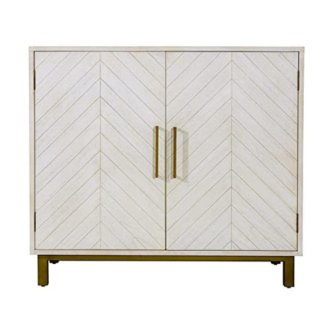 Yosemite Home Decor Ashdla Solid Mindi Wood Accent Cabinet in White