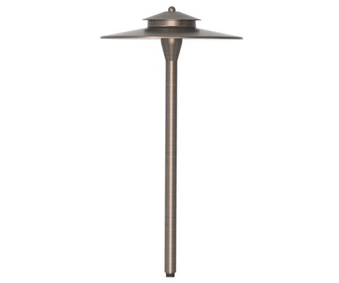 ELEGANT Elitco Lighting Chanterelle 12" Round Metal Path Post Lantern in Antique Brass