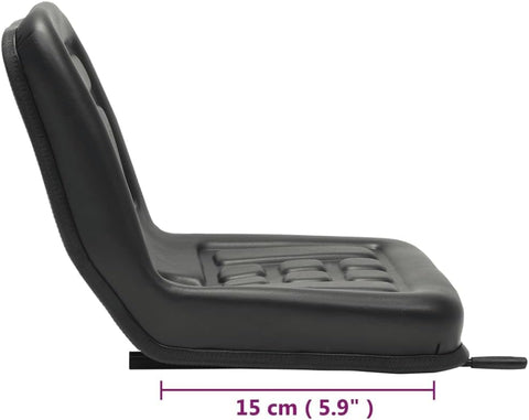 vidaXL Universal Tractor Seat - Black, Steel Frame, PVC Upholstery - Comfort, Adjustable Positioning, Drain Hole, Durable & Easy to Install - Fits Most Tractor Models.