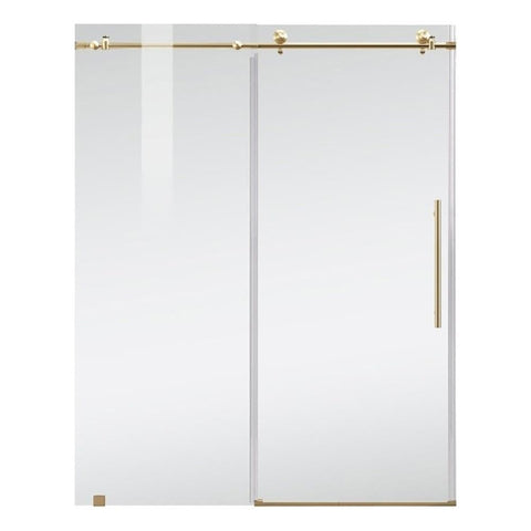 Elegant Kitchen and Bath Raleigh Frameless Stainless Steel Shower Door in Gold