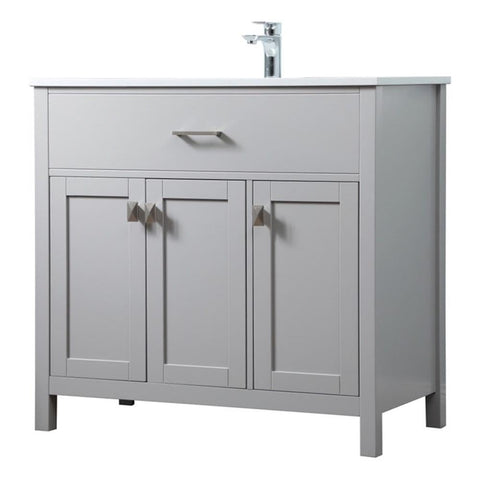 Elegant Kitchen and Bath Harrison 36" Solid Wood Single Bathroom Vanity in Gray