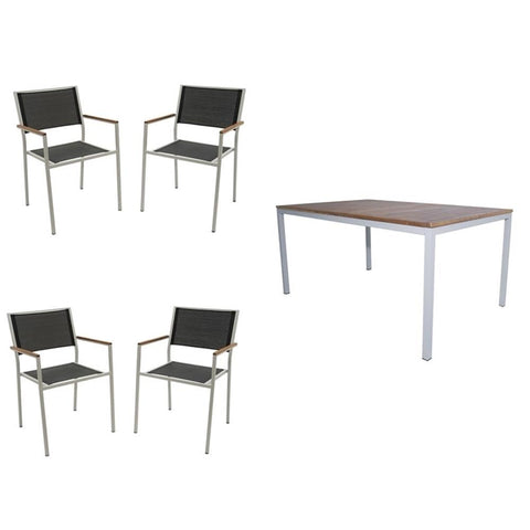 Braylee 5 Pc Outdoor Dining Set - Black