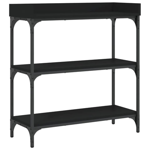 vidaXL Console Table with Shelves, Behind Sofa Table, Narrow Console Table Furniture for Hallway Living Room, Industrial Style, Black
