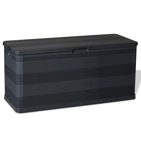 vidaXL Black Patio Storage Box - Versatile Indoor & Outdoor Solution for Cushions, Pillows, Blankets - Easy Assemble