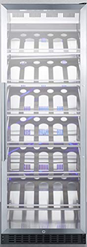 Summit Appliance SCR1401CHCSS Full-Size Commercially Listed Wine Cellar with Stainless Steel Interior, Champagne Shelving, Digital Controls, Self-Closing Glass Door, Lock and Stainless Steel Cabinet