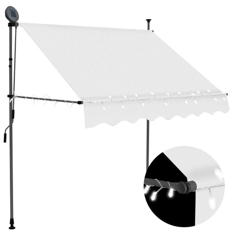 vidaXL Retractable Awning Cream 100% Polyester with PU Coating