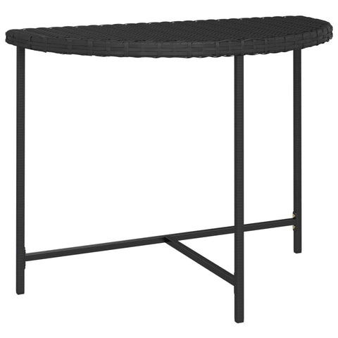 vidaXL Durable Patio Table in Black, Poly Rattan with Steel Frame, Size 39.4"x19.7"x29.5", Suitable for Gardening and Outdoor use