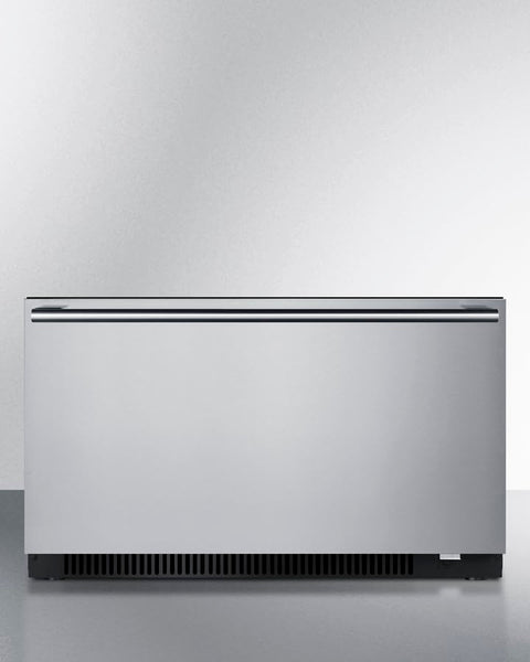 Summit 24” Shallow Depth Refrigerator, Built-in, Outdoor Refrigerator, 3.13 cu.ft. Capacity, Storage, Stainless Steel- SPR196OS24